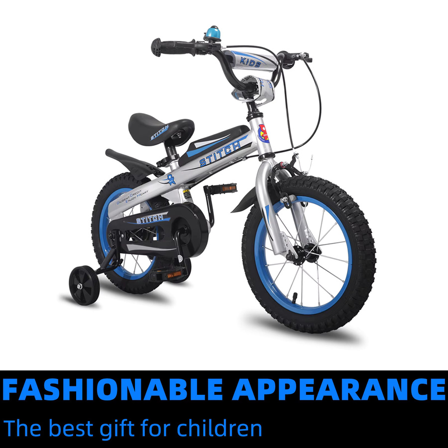 HILAND Knight Kinderfahrrad, 12-Zoll, mit Trainingseiten, Klingeln, Handbrake, Silver, ab 2 Jahren - Bild 2