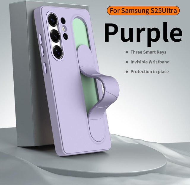 Samsung Silikon Schutzhülle mit elastischem Ständer für Galaxy S26 Ultra, S25 Plus, S24 und S23 in Purple - Bild 1