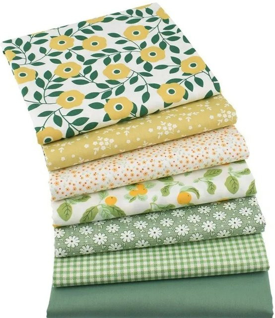 Chainho Patchwork-Stoff aus bedrucktem Baumwollstoff mit Köperbindung, Blumenserie, Multicolor, B/H: 50 x 40 cm - Bild 1