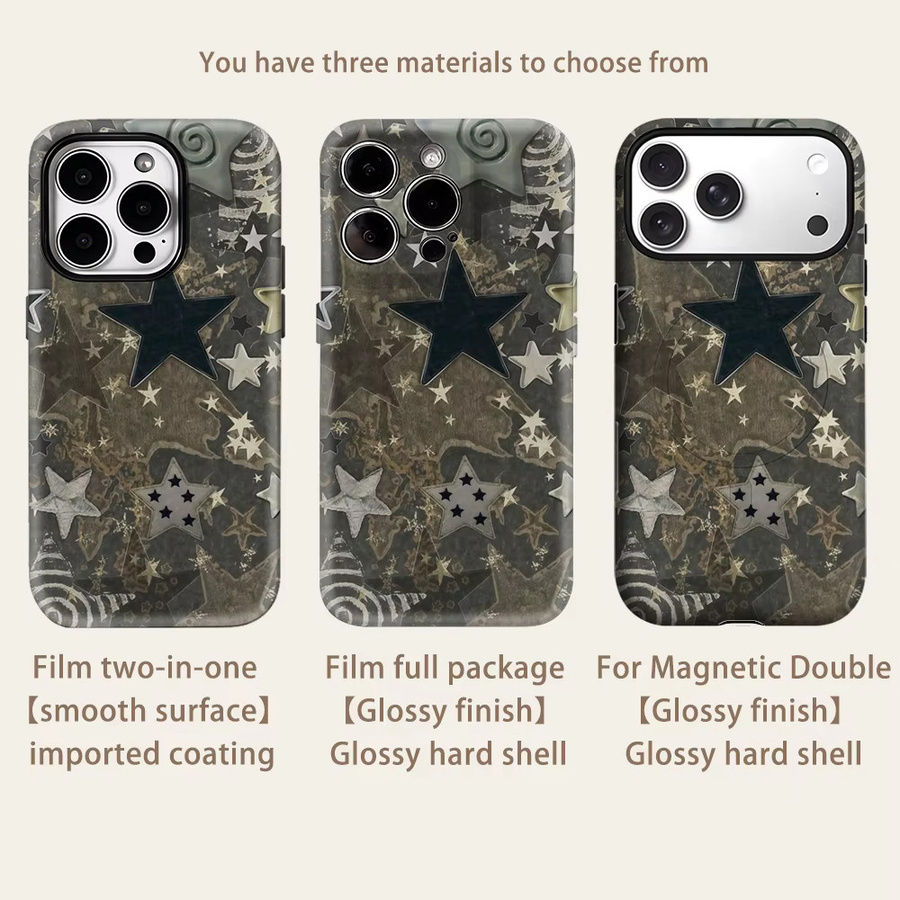 Potdemiel Dark Tone 3D Star Handyhülle mit MagSafe Kompatibilität für iPhone 17 16 15 14 13 Pro Max Plus Multicolor - Bild 2