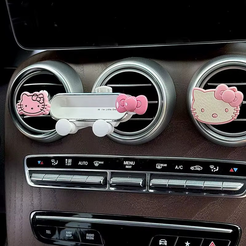 Sanrio Hello Kitty Handyhalterung für das Auto in Weiß mit Lüftungsschlitz-Halterung - Bild 3