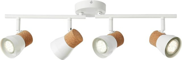 Brilliant Moka Spotrohr 4-flammige Deckenlampe Weiß matt/Braun mit schwenkbaren Köpfen für GU10 Reflektorlampen - Bild 1