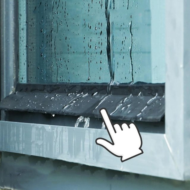 Regendichter Wasser-Rückfluss-Dichtungsstreifen für Schiebefenster, Schwarz, Breite: 5 cm - Bild 1