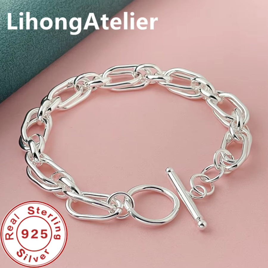 Armband 925 Sterlingsilber, Doppelgliederarmband, Damen und Herren - Bild 2