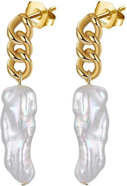 Ohrringe 925 Sterling Silber, Süßwasser Perle, beige, Damen - Bild 1
