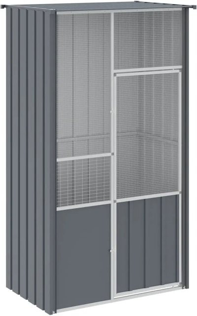 vidaXL Voliere aus verzinktem Stahl in Anthrazit, B/T/H: 115 x 78 x 200 cm - Bild 1