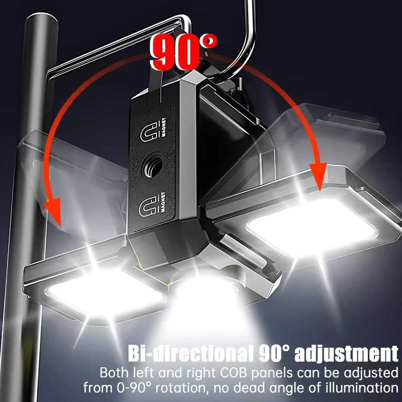 Heinast Mini Schlüsselanhänger Taschenlampe mit COB LED, USB wiederaufladbar, Schwarz, multifunktionales Arbeitslicht mit faltbarem Seitenlicht - Bild 2