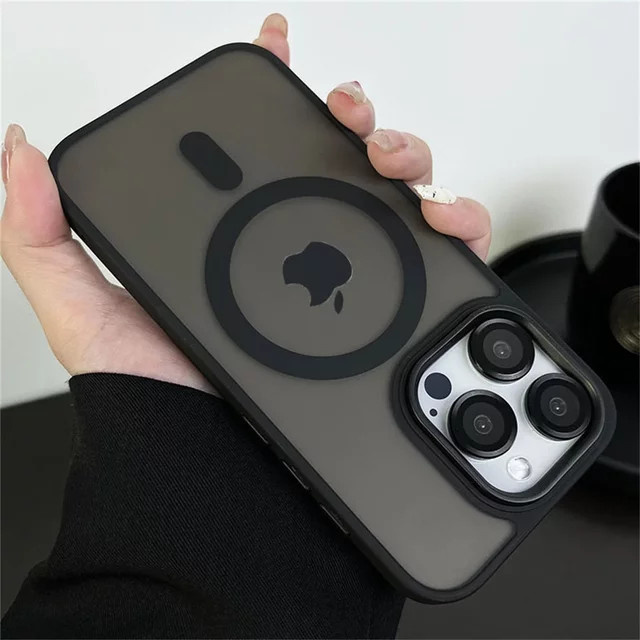 Magnetische MagSafe Wireless Charging Schutzhülle für iPhone 11 bis 16 Pro Max in Blau, stoßfeste matte Handyhülle - Bild 1