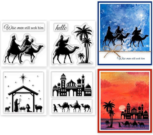 4 Stück Mini Christus Theophany Silikon Stempel für DIY Scrapbooking in Transparent - Bild 1