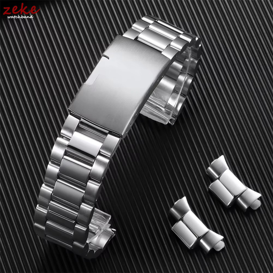 Crazyband Uhrenarmband Edelstahl, Bicolor, Schwarz, Silber, Unisex - Bild 2