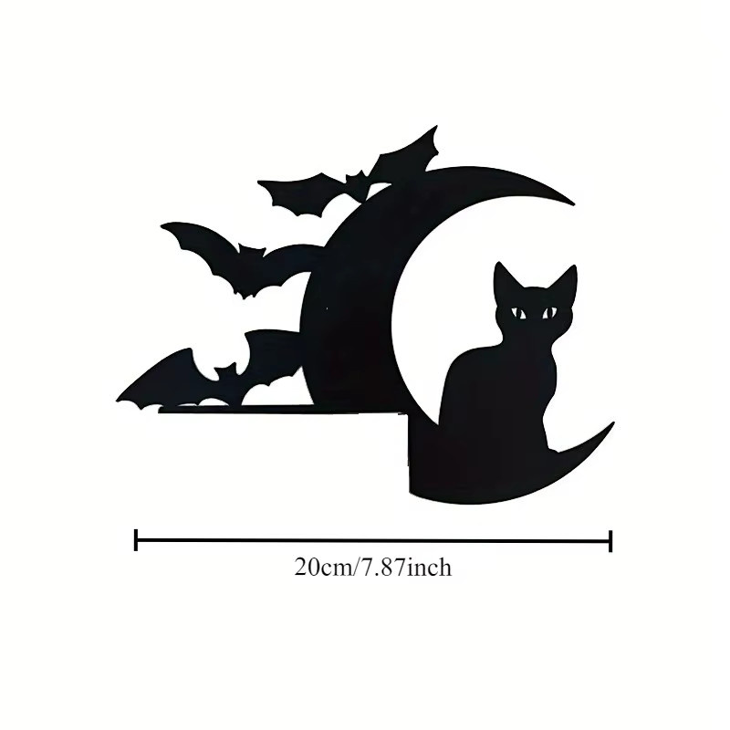 CIFBUY Wandskulptur Türrahmen mit Tier-Silhouetten in Schwarz für Halloween und Weihnachten - Bild 2