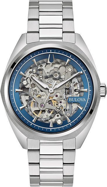 Bulova Armbanduhr Automatik, Edelstahl, Blau, 41 mm, Herren - Bild 1