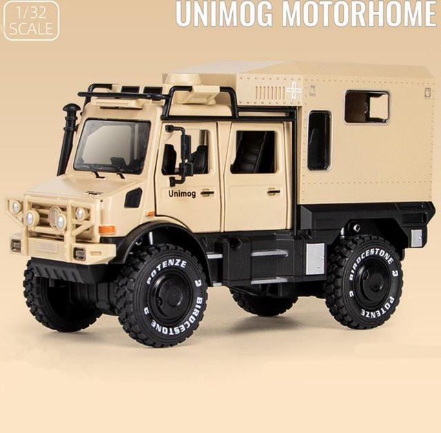 JJRC TOP Unimog U4000 Wohnmobil, Geländewagen Modell, 1:28, Gelb, mit Licht und Ton - Bild 1