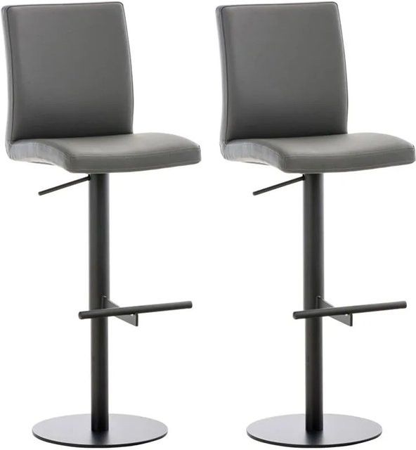CLP 2er Set Barhocker Cadiz mit Kunstlederbezug in Grau/Schwarz, drehbar und modern - Bild 1