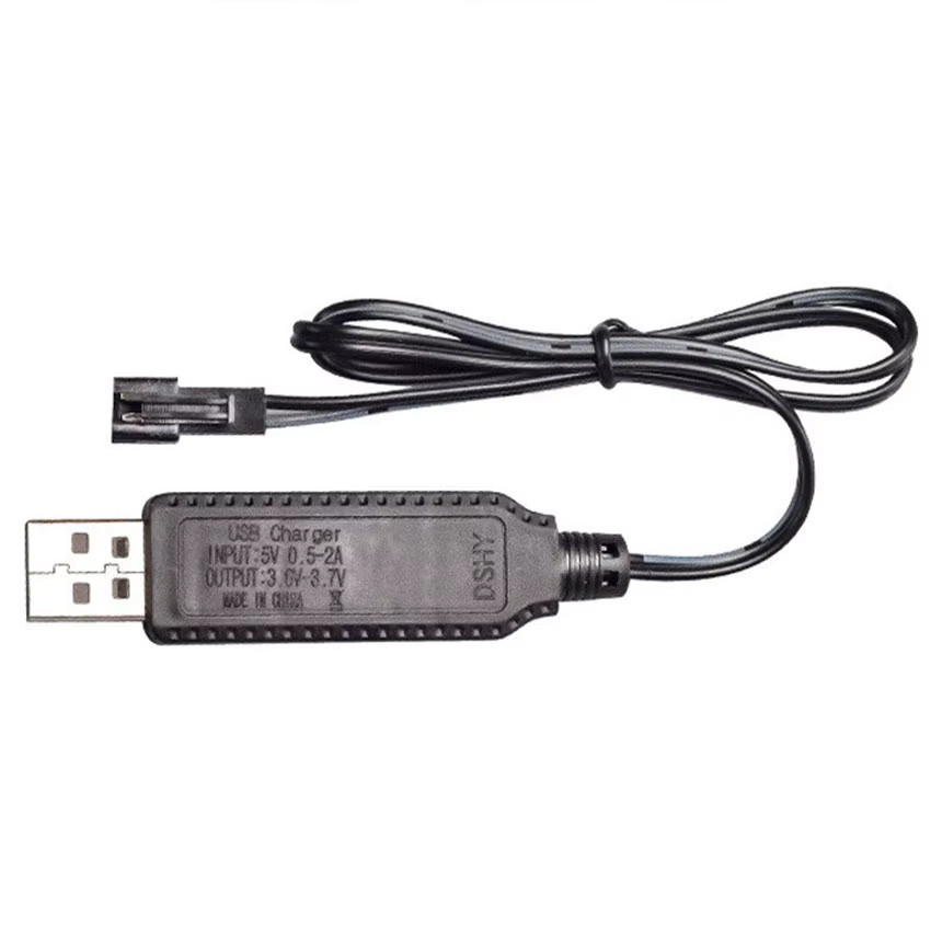 JCD USB Ladegerät Kabel für 3,7 V Lithium-Batterien in Schwarz mit USB-A und USB-C Anschluss für RC Autos, Flugzeuge und Quadcopter - Bild 2