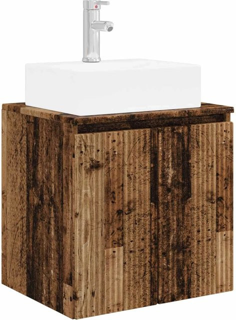 vidaXL Wandmontierter Waschtisch aus Altholz in Braun, B/T/H: 49,5 x 41 x 62,5 cm - Bild 1