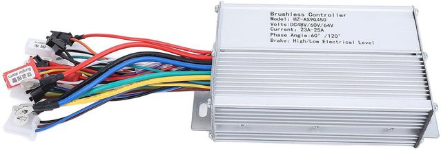 Fishine Bürstenloser Elektrofahrrad Motorcontroller aus Aluminiumlegierung in Silber, 450W, kompatibel mit 48V 60V 64V - Bild 1