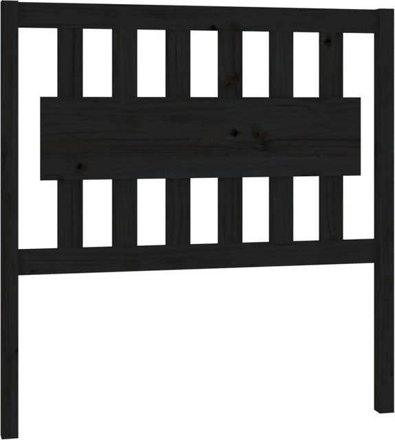 vidaXL Kopfteil aus Massivholz Kiefer in Schwarz, B/H: 95,5 x 100 cm - Bild 1