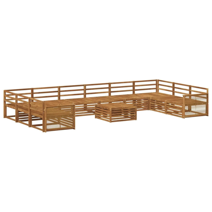 vidaXL Sofagarnitur aus Massivholz Akazie in Braun mit 11 Teilen und Latten-Design - Bild 2
