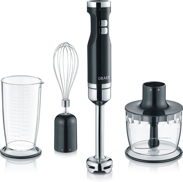Graef Stabmixer HB 502 mit 3-teiligem Zubehör-Set in Schwarz und Silber - Bild 1