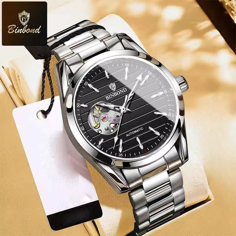 BINBOND Armbanduhr Automatik, Edelstahl, Silber, Herren - Bild 2
