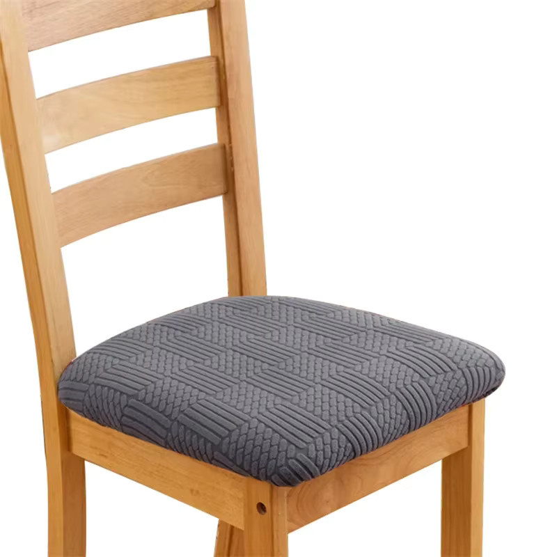 WANERQU Stretch-Jacquard-Stuhlhussen für Esszimmer, elastische und schmutzabweisende Sitzbezüge in Grau - Bild 2