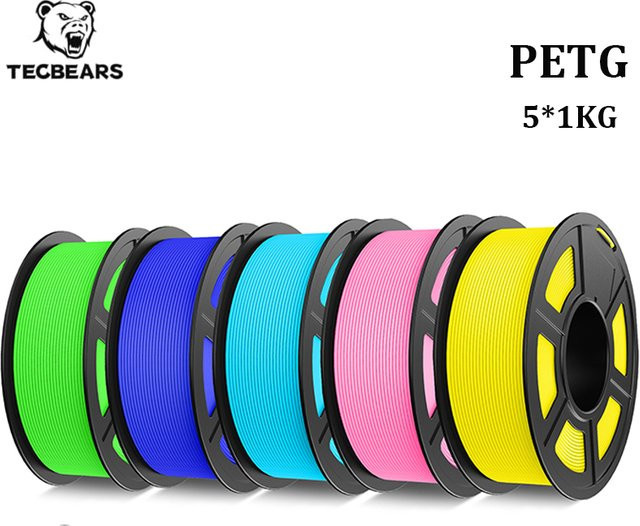 TECBEARS PETG 3D-Drucker-Filament Mehrfarben-Kombinationsset, 1,75 mm, 5 kg, für FDM-Drucker - Bild 1