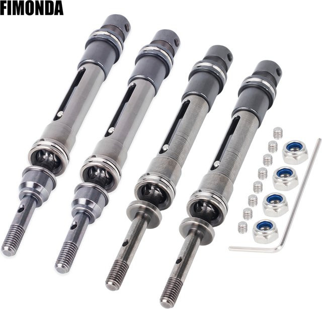 Traxxas Stahl-CVD-Antriebswellen-Set vorne und hinten, Metall, Grau - Bild 1