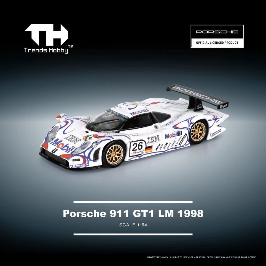 Trends Hobby Porsche 911 GT3 R DTM 2024 911 GT1 LM 1998, Spielzeugauto, 1:64 Maßstab, Metall - Bild 4
