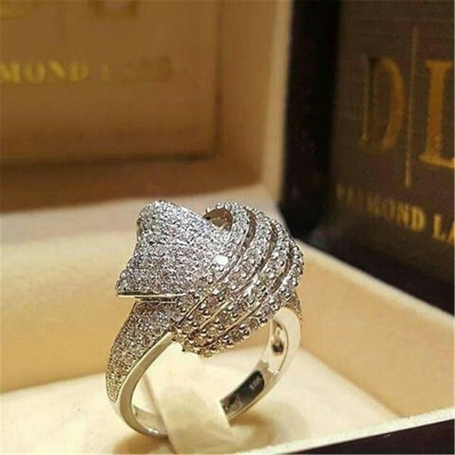 Ring Silber, Zirkonia, Damen, Hochzeit, Verlobung - Bild 1