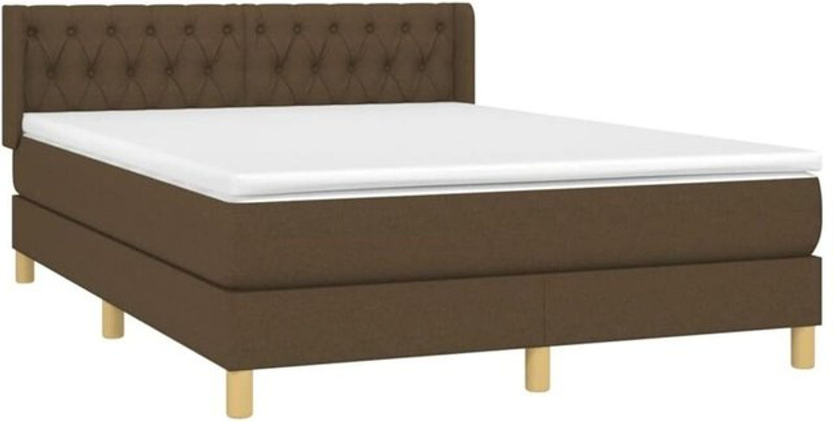vidaxl Boxspringbett mit Matratze aus Stoff in Braun B/T/H: 140 x 190 x 78 cm - Bild 1