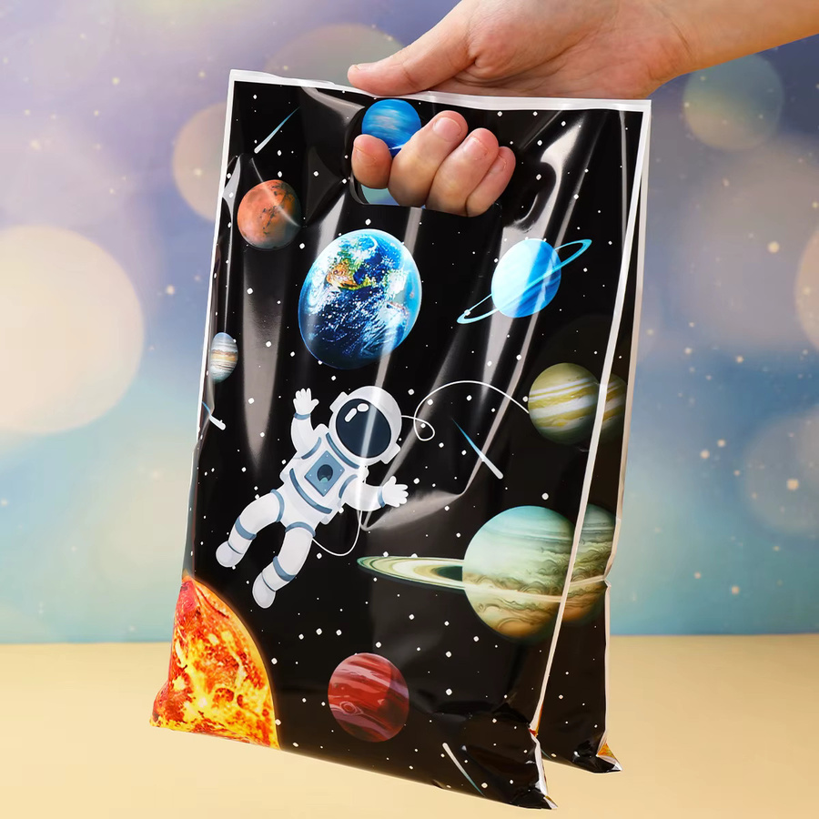 Wayfun Cartoon Weltraum Astronaut Party Geschenkverpackungstaschen für Kinder, Mehrfarbig, Kunststoff - Bild 5