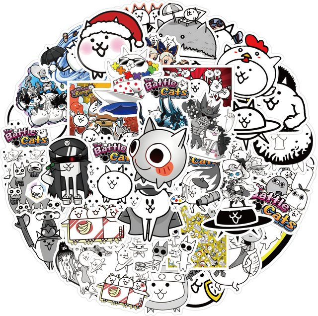 The Battle Cats Cartoon-Aufkleber, 50-teiliges Set, multicolour - Bild 1