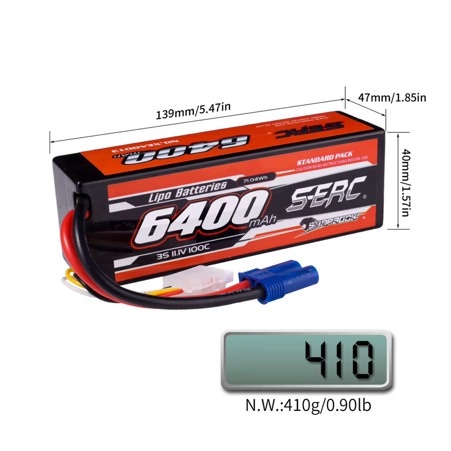 SUNPADOW LiPo-Akku mit EC5 Anschluss, 6400 mAh, 100C, Schwarz - Bild 3