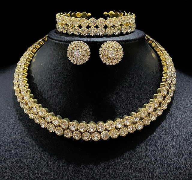 Allbestart Schmuck-Set, Halskette, Ohrringe, Armband, Blume, Damen - Bild 1