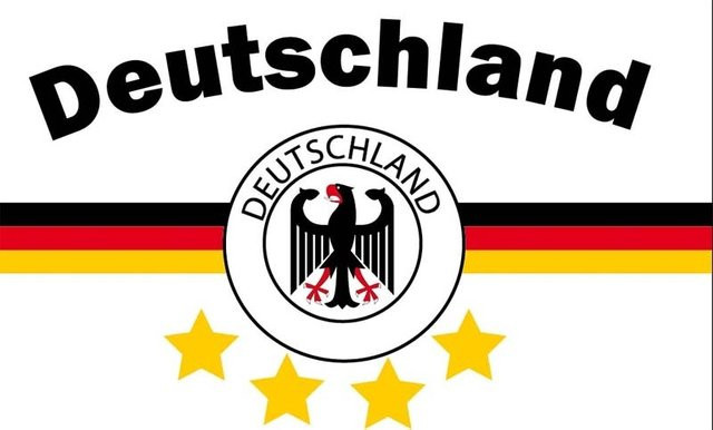 Deutschland Flagge Die Mannschaft Weltmeisterschaft mit 4 Sternen in Weiß, B: 90 cm, H: 150 cm - Bild 1