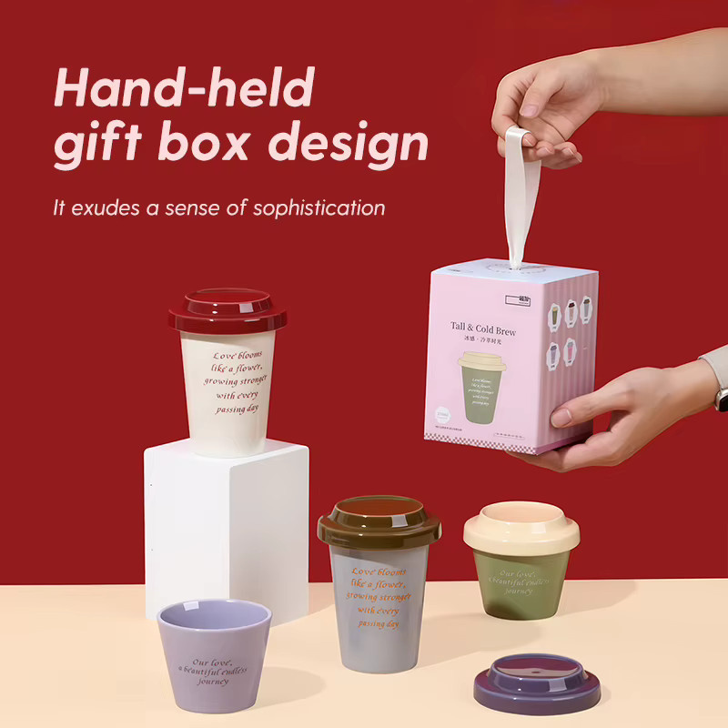 SOLECASA Keramik-Kaffeetassen-Set aus Porzellan im INS-Stil mit Geschenkbox, verschiedene Größen von 220 ml bis 1,3 l - Bild 2