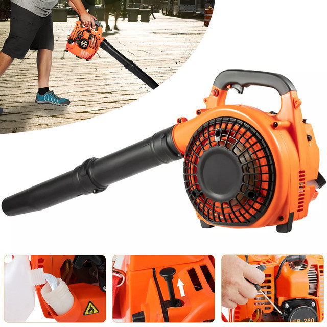 LONENESSL 2-Takt-Benzin-Laubbläser in Orange mit 25,4 ccm Hubraum und 0,9 l Öltank für Garten und Rasen - Bild 1