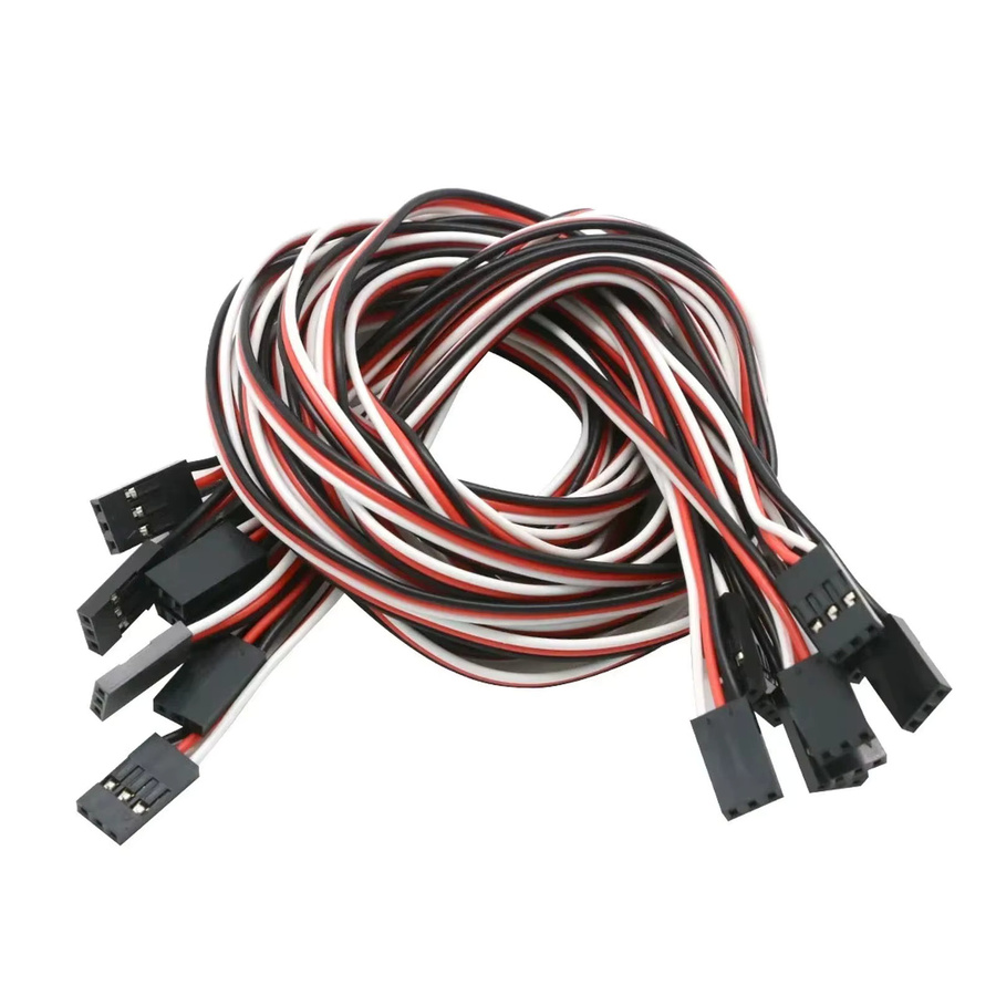 10er Set Servo Verlängerungskabel mit Stecker auf Stecker für JR Stecker, Farbe: Schwarz, geeignet für Flugzeuge, Quadcopter und Spielzeugautos - Bild 4