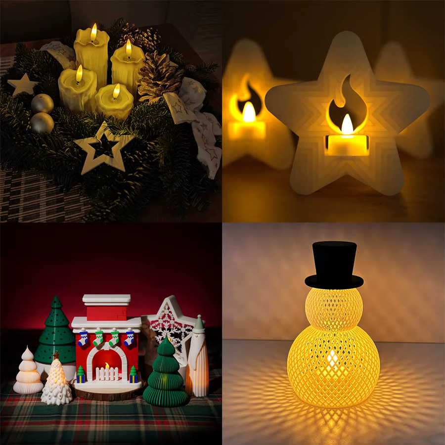 LED Flamme Teelicht Kerze Set in Weiß für Bambu Lab, Creality und Elegoo 3D Drucker Zubehör 3DSWAY KC008/KC017 - Bild 3
