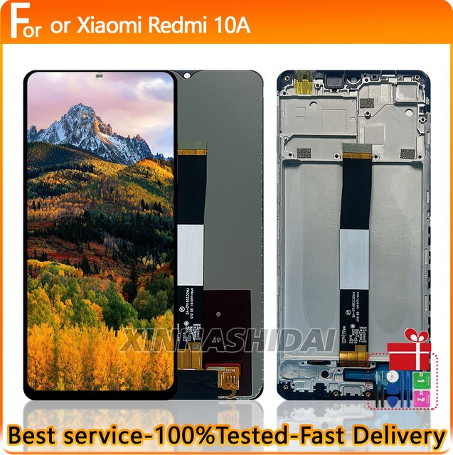 Xiaomi Redmi 10A TFT LCD Display mit Touch Screen und Rahmen in Schwarz als Ersatzteil - Bild 1
