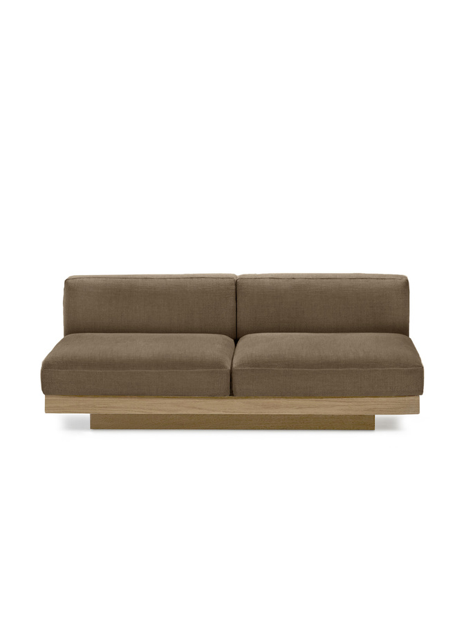 Serax Rudolph 2 Sitzer Outdoor Sofa aus Teakholz mit beigen Polstern - Bild 2
