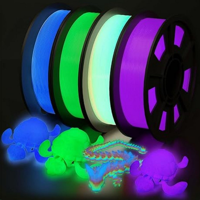 EasyThreed 3D-Filament PLA Glow In The Dark Multicolour 1,75 mm 1 kg - Bild 1