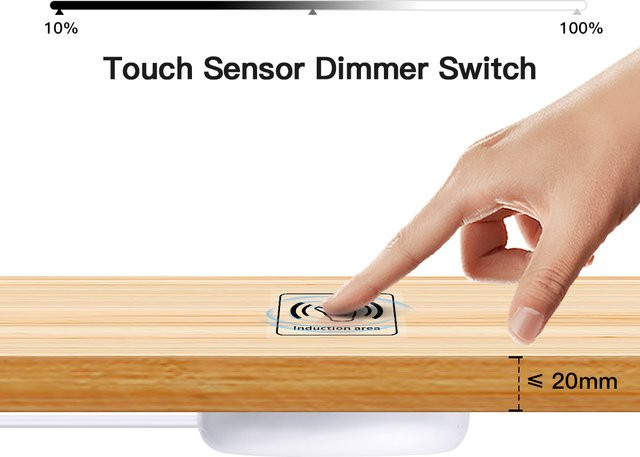 Guillermo Touch Dimmer für LED-Licht 12V-24V mit durchdringbarer Holzplatte und 3P/Dupont Schnittstelle in Weiß - Bild 1