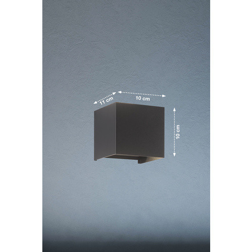 Fischer & Honsel LED-Wandleuchte Wall Eckig Schwarz Matt Metall Up-Down IP44 - Bild 3