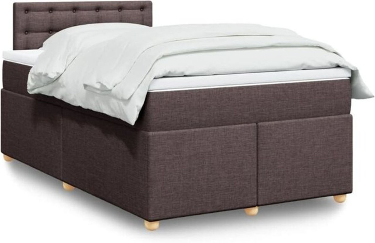 vidaxl Boxspringbett mit Matratze in Braun und Weiß aus Stoff, B/T/H: 190 x 120 x 100,5 cm - Bild 1