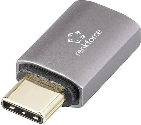 Renkforce USB4 USB-C Adapter RF-3778880 Grau 8K UHD mit 1x USB-C Stecker und 1x USB-C Buchse - Bild 1