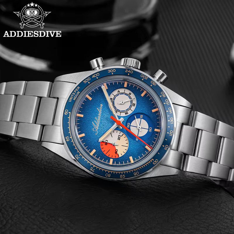 ADDIESDIVE Chronograph, Edelstahl, Schwarz, Quarz, Herren - Bild 4