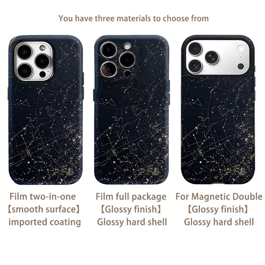 Potdemiel Vintage Sternenkarte Handyhülle für iPhone 17 16 15 14 13 Pro Max Plus mit Magnetfunktion und robustem Doppelschicht-Schutz - Bild 2
