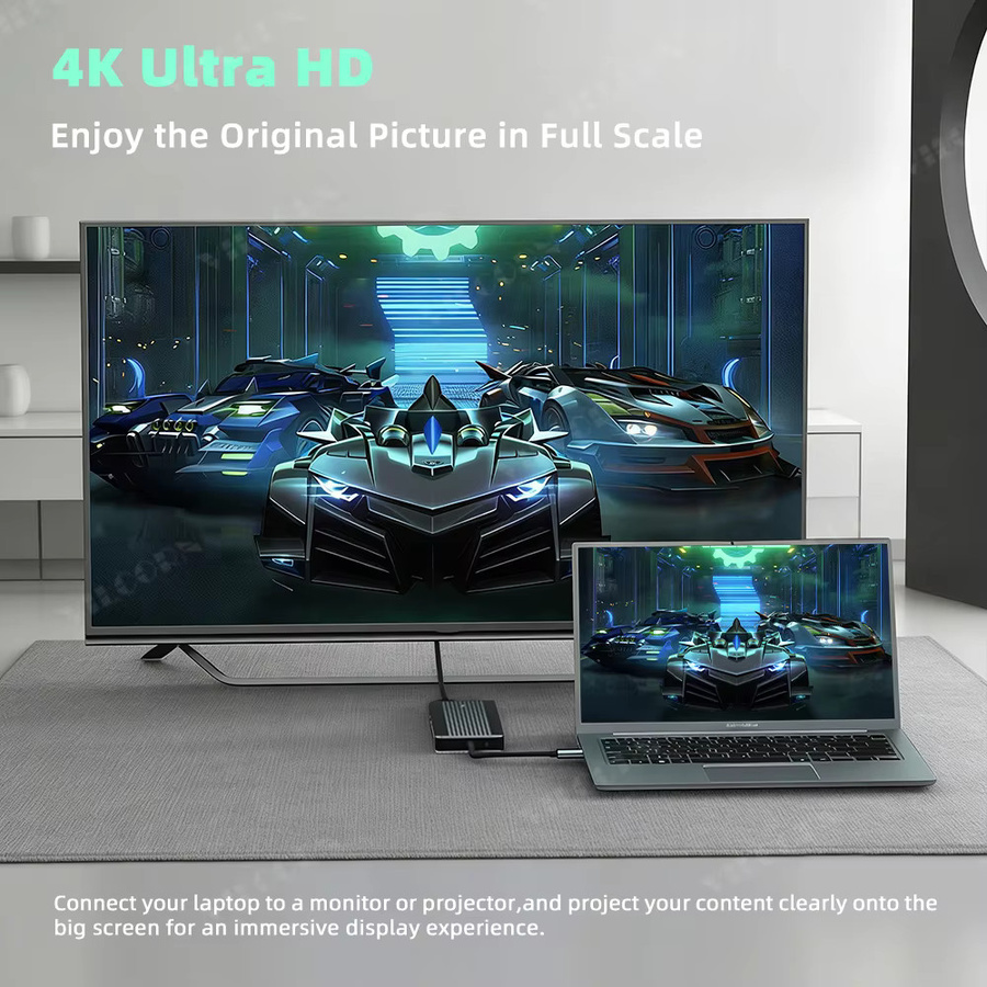 VILCORN 12-in-1 USB-C Dockingstation mit M.2 SSD-Gehäuse und HDMI 4K UHD Adapter für Macbook Pro - Bild 2